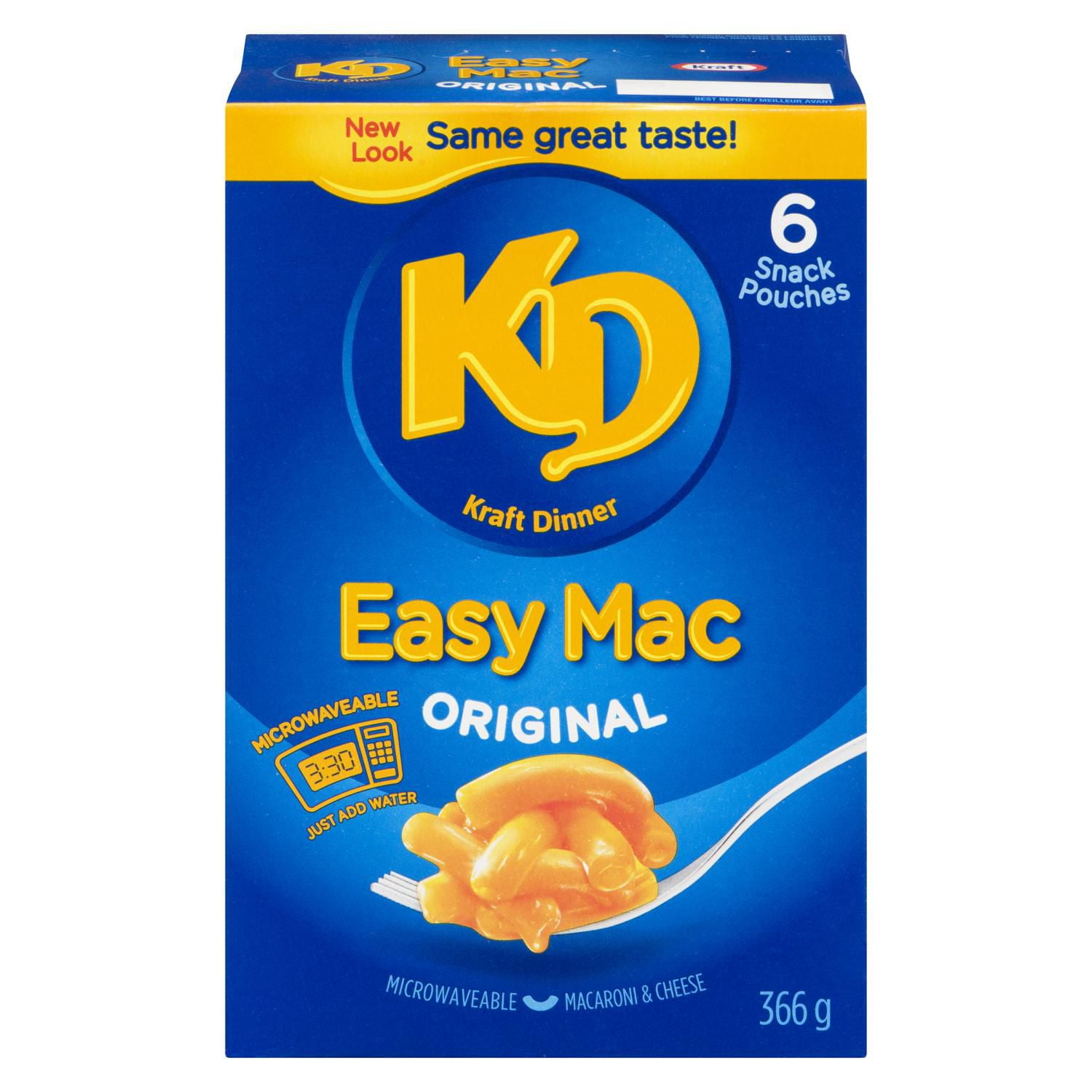 Kraft Dinner Easy Mac Original Macaroni & Cheese Snack Pouches